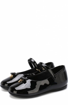 Лаковые туфли с ремешком и бантами Dolce & Gabbana